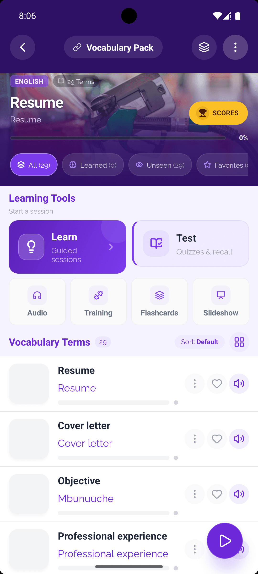 Mobile Vocab Pack